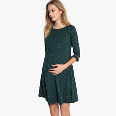 Платье для периода беременности с принтом и рукавами до локтя LA Redoute Maternite