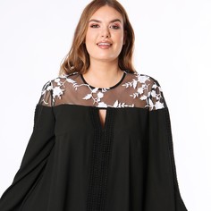 Блузка со вставками на вырезе и длинными рукавами Lovedrobe