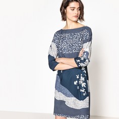 Платье с цветочным рисунком и пуговицами на рукавах La Redoute Collections