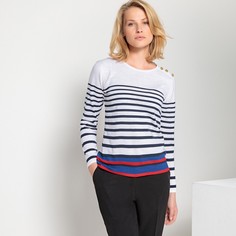 Пуловер с круглым вырезом в матросском стиле из 50% шерсти мериноса Anne Weyburn