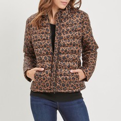 Куртка стеганая короткая с леопардовым принтом Vila