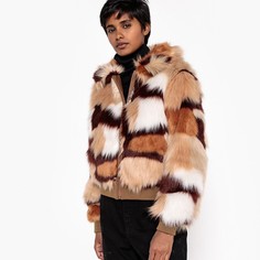 Куртка с искусственным мехом разноцветная La Redoute Collections