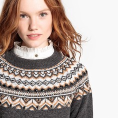 Пуловер жаккардовый с круглым вырезом La Redoute Collections