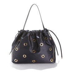 Сумка с ручками с люверсами золотистого цвета La Redoute Collections