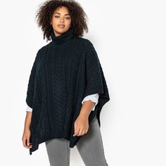 Пуловер с отворачивающимся воротником, из плотного трикотажа, с плетеным узором Castaluna