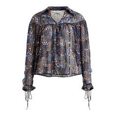 Блузка с круглым вырезом, графическим рисунком и длинными рукавами Vila