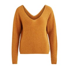 Пуловер с V-образным вырезом спереди и сзади Vila