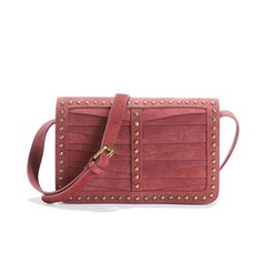 Сумка с ручками кожаная с заклепками La Redoute Collections