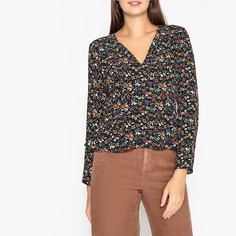 Топ с тунисским вырезом и цветочным принтом FREJA FLEURS NOIRES LA Brand Boutique Collection