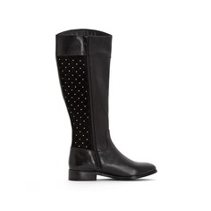 Сапоги кожаные из двух материалов La Redoute Collections