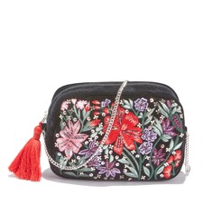 Сумка с цветочной вышивкой спереди, застежка с помпоном La Redoute Collections