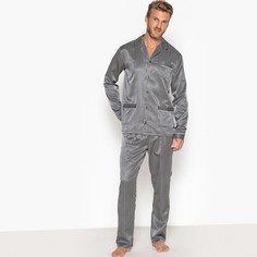 Пижама-жакет из атласа в полоску, пиджачный воротник La Redoute Collections