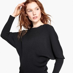 Пуловер с рукавами-летучая мышь из трикотажа с плиссировкой La Redoute Collections