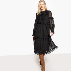 Платье длинное с воланами и прозрачными рукавами Vero Moda