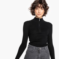 Пуловер с воротником-стойкой из трикотажа в рубчик La Redoute Collections