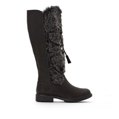 Сапоги кожаные на меху La Redoute Collections