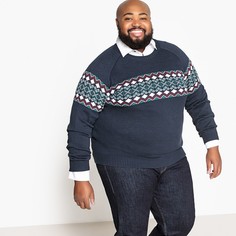 Пуловер жаккардовый из коллекции больших размеров с круглым вырезом из плотного трикотажа Castaluna FOR MEN