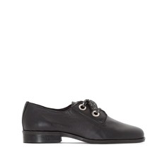 Ботинки-дерби кожаные черные с оригинальным бантом La Redoute Collections