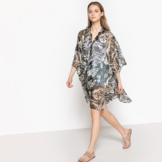 Платье-рубашка из вуали с рисунком, рукава 3/4 La Redoute Collections