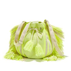 Сумка с флюоресцентными полосками и бахромой La Redoute Collections