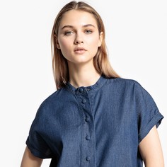 Платье с короткими рукавами из денима, 100% хлопок La Redoute Collections