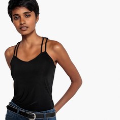 Топ с тонкими бретелями спереди и широкими бретелями сзади La Redoute Collections