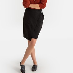 Юбка с запахом и поясом с пряжкой La Redoute Collections