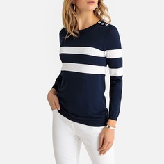 Пуловер в полоску с круглым вырезом из трикотажа Anne Weyburn