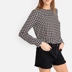 Блузка с круглым вырезом и принтом La Redoute Collections