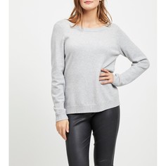 Пуловер с V-образным вырезом с кружевной вставкой из трикотажа Vila