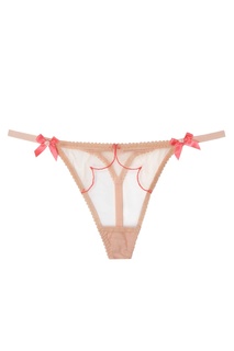 Трусики стринги Lorna бежевые с розовым Agent Provocateur