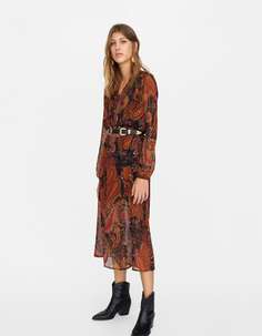 Stradivarius Платье миди с принтом ЖЕНСКАЯ КОЛЛЕКЦИЯ L