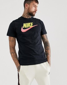 Черная футболка с логотипом-галочкой Nike - Черный