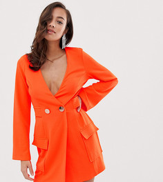Платье-смокинг с пуговицами ASOS DESIGN Fluoro - Оранжевый