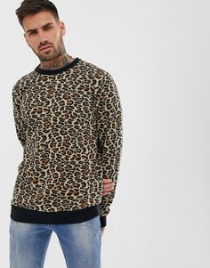 Джемпер с леопардовым принтом Pull&Bear - Черный