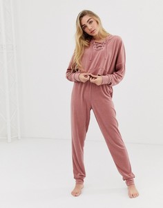 Фактурные джоггеры для дома со шнуровкой ASOS DESIGN - Розовый