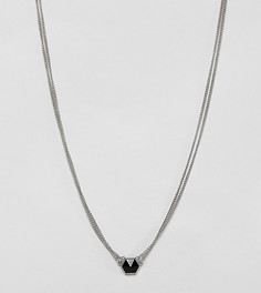 Ожерелье с черным камнем DesignB - Серебряный