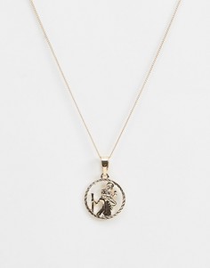 Золотистое ожерелье с подвеской Святой Христофор Chained & Able - Золотой