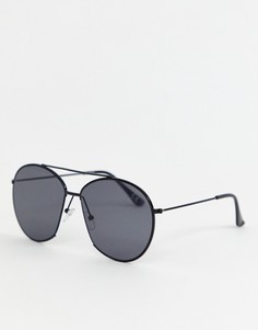 Черные круглые солнцезащитные очки с вырезом Reclaimed Vintage Inspired эксклюзивно для ASOS - Черный