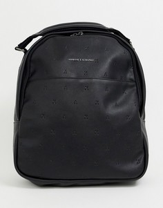 Черный рюкзак из искусственной кожи с логотипом Armani Exchange - Черный