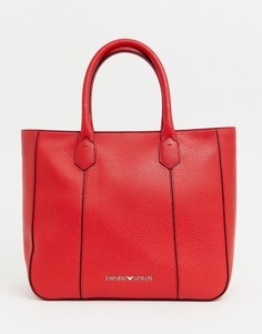 Кожаная сумка с молнией Emporio Armani - Красный