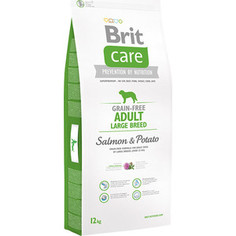 Сухой корм Brit Care Adult Large Breed Grain-free Salmon & Potato беззерновой с лососем и картофелем для собак крупных пород 12кг (132727) Brit*