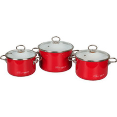 Набор эмалированной посуды 3 предмета Vitross №16 Bon appetite вишня 8DB165S