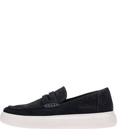 Слипоны синего цвета из натуральной замши Geox