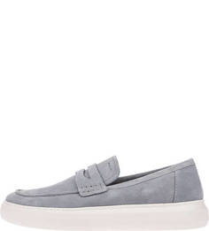 Слипоны синего цвета из натуральной замши Geox