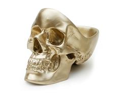 Органайзер для мелочей skull (suck uk) золотой 12x16x21 см.