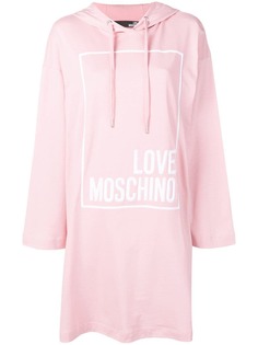 Love Moschino платье-худи с вышитым логотипом