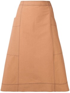 Cédric Charlier А-образная юбка миди с необработанными краями