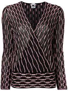 Missoni полосатая блузка с V-образным вырезом