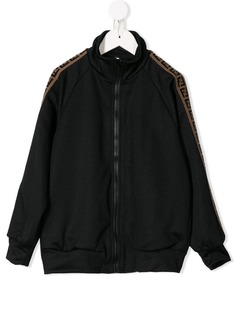 Fendi Kids толстовка на молнии с боковыми вставками